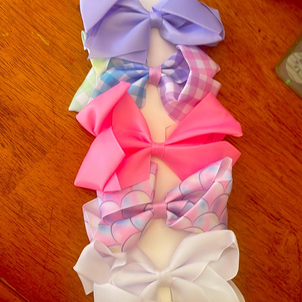 Set of 5 fabric hair bows